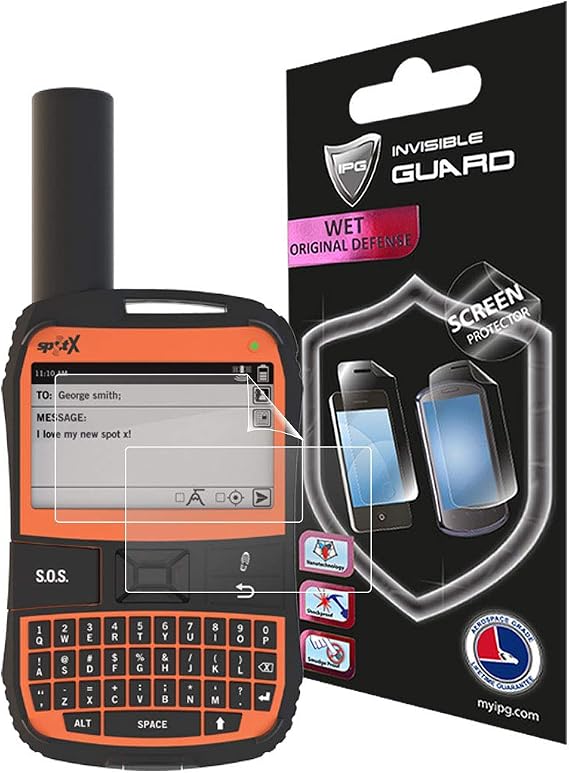 IPG SPOT X 2-WAY SATELLITE MESSENGER Touch Screen (2X) Invisible Film Screen Protector Guard Cover Free Bubble -Free