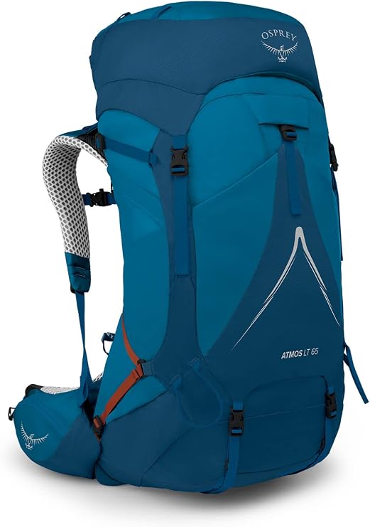 Osprey Atmos AG LT Men's Backpacking Pack, 65L Small/Medium, Blue