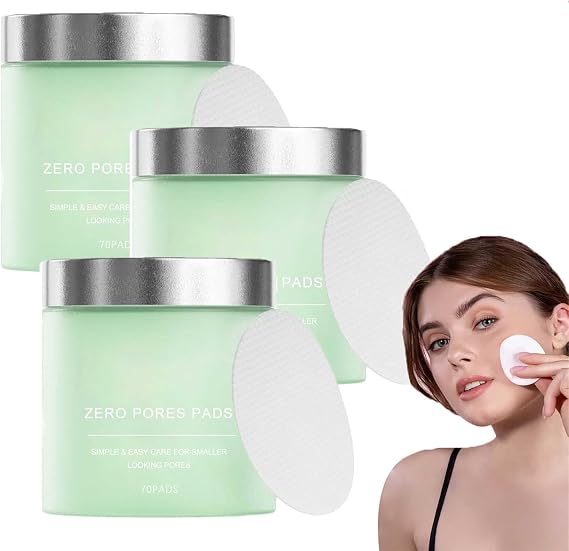 Zero Pore Pads - Deep Cleansing & Pore Minimizing, Korean Beauty Pore Pads, Dual-Textured Exfoliating Facial Pad to Smooths Skin Texture & Brightens Skin, Visible Results in Just 1 Week (3box)