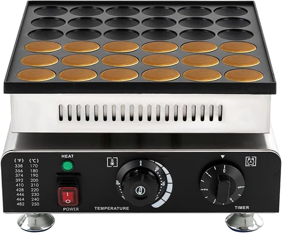 DHBREK 36pcs Mini Pancake Maker Machine, Electric Pancake Iron Muffin Machine, Non-stick Pancakes Machine for Bakery Restaurant Kitchen 5 min/batch, 110V 850W
