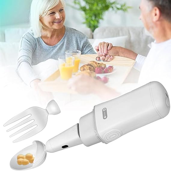 Parkinson Spoon, Parkinsons Utensils for Hand Tremors, Adaptive Utensil for Essential Tremor and Parkinson's Disease, with Self-Stabilizing Smart Lifting Kit
