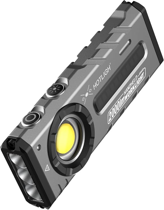 HOTLIGH ZF8313 Rechargeable Flashlight, Magnetic EDC Flashlight Rechargeable, 2000 Lumens LED Flashlight with RGB and UV Lighting Source for Outdoor, Car Repairing,Fathers Day Dad Gifts