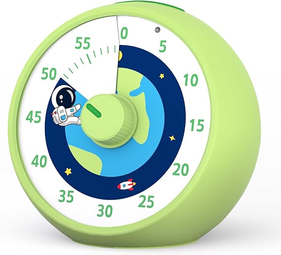 Visual Timer for Kids, 60-Minute Countdown Timer for Classroom Office Kitchen, Desk Timer Kids Time Management Tools with Silent Operation, Pomodoro Time Rainbow Pattern