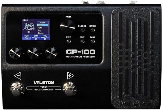 Valeton GP-100 Guitar Bass Simulation Cabinet with Multi Effects Expression Pedal USB OTG Audio Interface Black