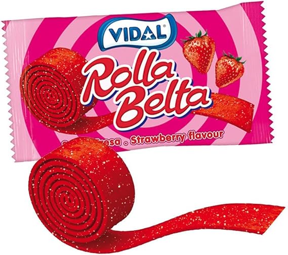 Strawberry Rolla Belta - 24 (Box) Belts & Strips Sweets