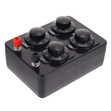 HEALLILY 0-9999 Ohm Variable Resistance Box: Resistor Substitution Decade Box, Adjustable Resistance Teaching Instrument for Physics Labs and Electrical Experiments