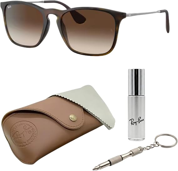 Ray-Ban RB4187 CHRIS Square Sunglasses with Official RAYBAN Eyewear Kit