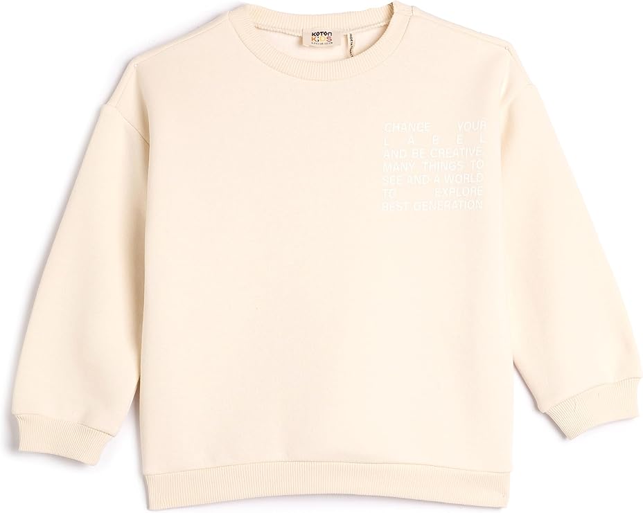 Basic Sweatshirt Şardonlu Bisiklet Yaka