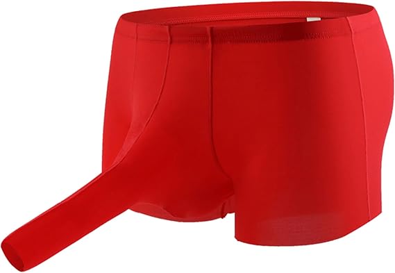 Men's Elephant Underwears Nose Style Underwear Boxer Briefs Elastic Waistband Trunks Enhancing Underpants (Red,Large)