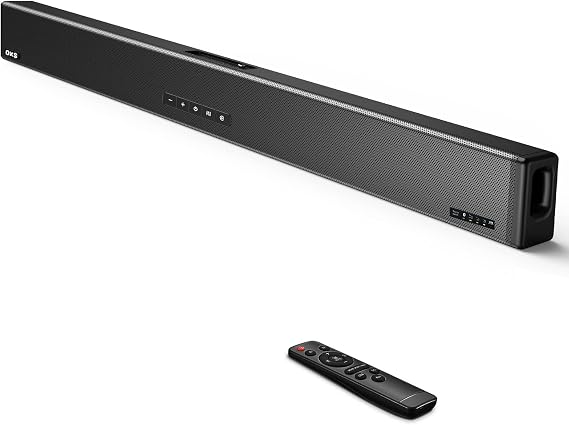 OXS Sound Bars for TV, 4 Speakers TV Sound Bar, Deep Bass, Bluetooth 5.0 Compact Soundbar, 80 Watts, Easy Setup with Mount Kit, 3D Surround Stereo Sound for Home Theater