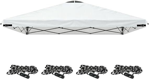 Joramoy 12x12ft Canopy Replacement Waterproof Taped Seams(White Top Only)