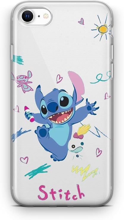 Multitronic iPhone 7 ve 8 Uyumlu Stitch Tasarım Baskılı Şeffaf Kılıf, strlght7i169