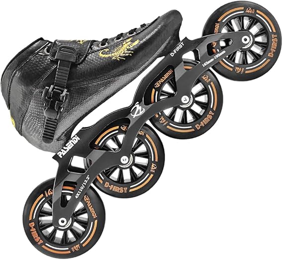 Professional Carbon Fiber Speed Skates Adult Men's and Women's Skates 4-Wheels Single-Row Speed Inline Skates Shoes Black Inline Skate Shoes