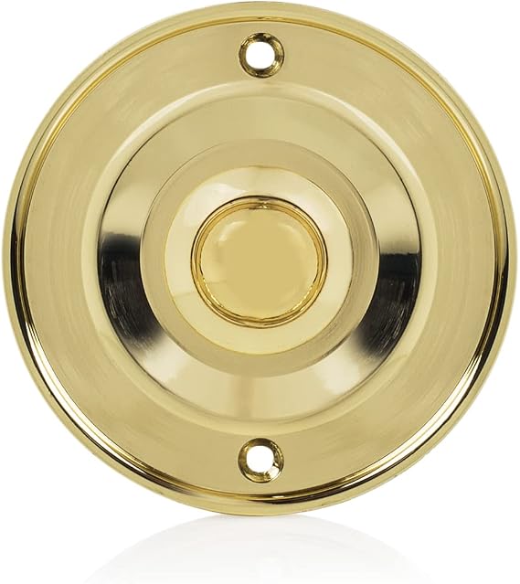 Byron DBW-21074 Door Bell Button - Flush-Mounted - Brass Effect