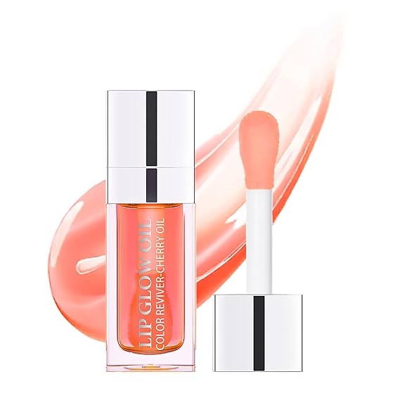 Hydrating Lip Glow Oil, Moisturizing Lip Gloss, Plumping Lip Oil, Non-Sticky Long Lasting Gloss, Transparent Lip Oil Tinted, Reduce lip lines (Pink(#001))