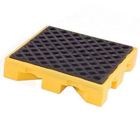 UltraTech 1072 Polyethylene P4 4-Drum Ultra-Spill Deck, 6000 lbs Capacity, Yellow