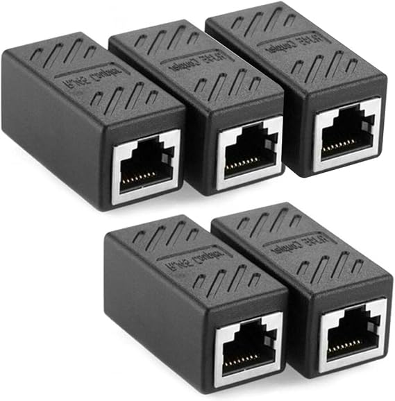 5pcs Ethernet Connectors Interface Cat Rj45 Coupler Inline Cat7 Cat6 In-line Cable Extender Adapter