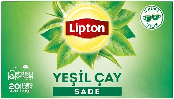 Lipton Sade Bardak Süzen Poşet Yeşil Çay 20'li Paket, 30 g