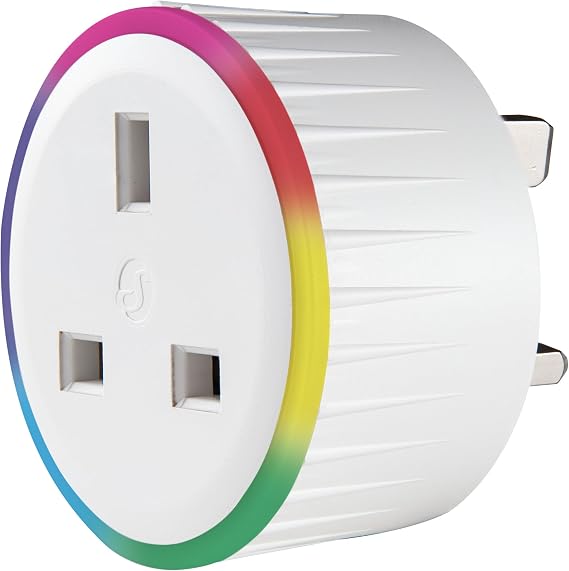 Shelly Plus Plug UK - Smart Wi-Fi Outlet with Power Metering, 13А, Max 3000W, Socket Remote Control, Electricity Usage, Custom Schedules & Timer, LED Indicator, Alexa, Google Home