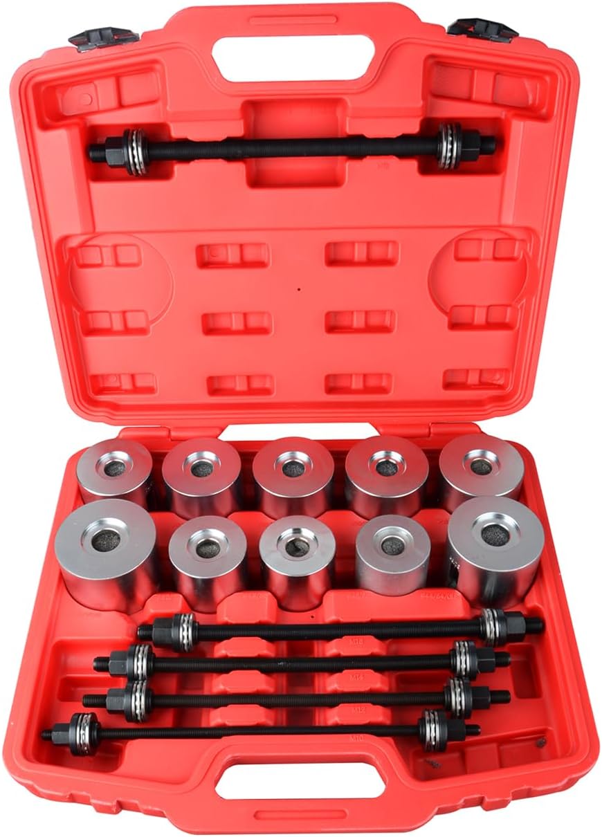 27pc Universal Press And Pull Sleeve Tool Kit Bush Bushing and Bearing Removal Remover Set