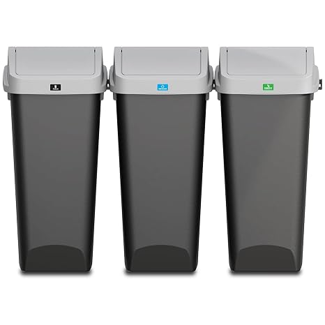 Glad Linkable Trash Can with Clorox Odor Protection, 12 Gal, Black, 3 Pack