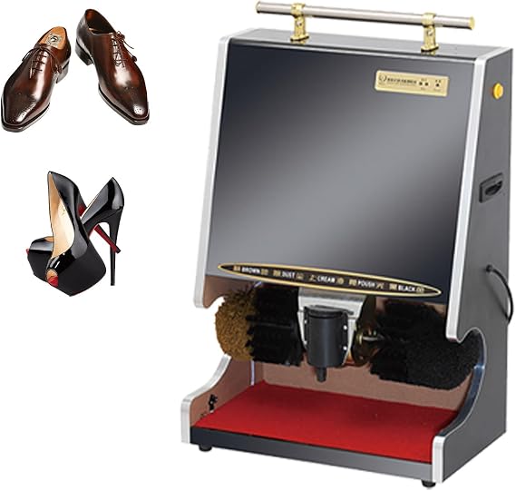 Electric Shoe Shine Polisher, Automatic Household Shoe Polishing Machine, Stainless Steel Electric Shoe Polisher for Shoes, Boots,Bags, Sofa,Black