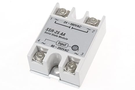 NOYITO SSR-25AA Solid State Relay Input 80-250V AC Control AC 24V-380V