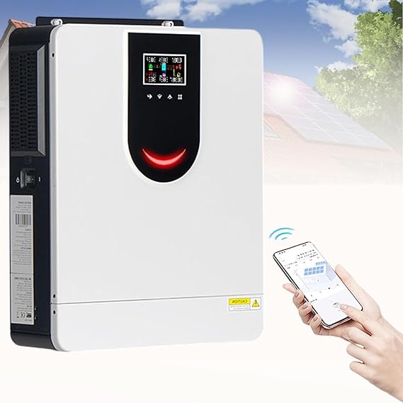 4200W 6200W Pure Sine Wave Inverter, Hybrid Solar Inverter 120A MPPT 450VDC Solar Charger Dual Output Max PV 450VDC Input On/Off-Grid Inverter