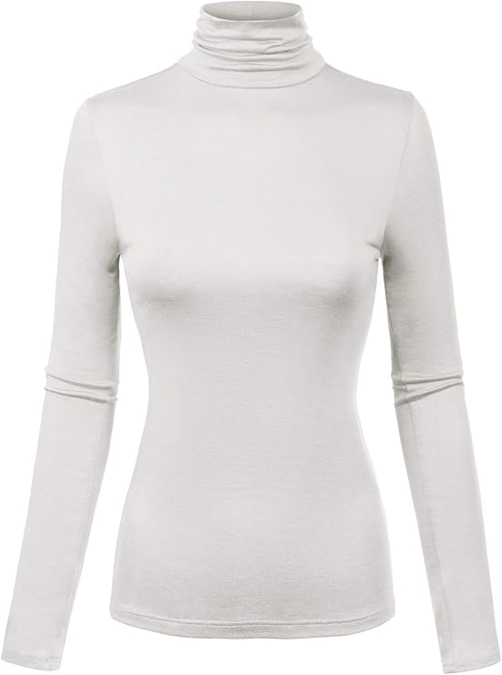 MixMatchy Women's Slim Lightweight Long Sleeve Pullover Turtleneck Mock Shirts Base Layer Undershirts Active Tops