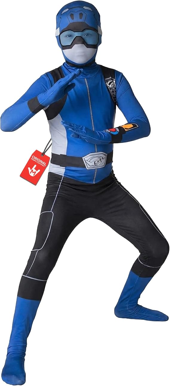 Morphsuits Blue Morphin Ranger Morphsuit Kids, Kids Halloween Costume