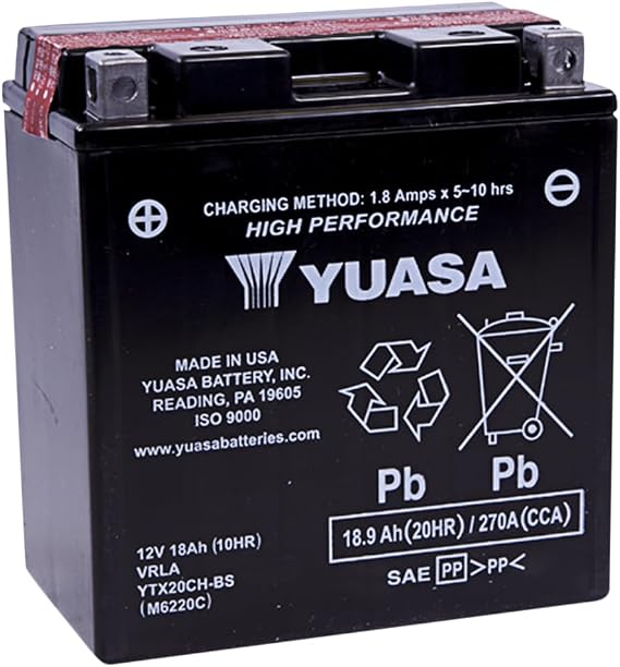 Yuasa YUAM6220C High Performance Maintenance Free Battery - YTX20CH-BS
