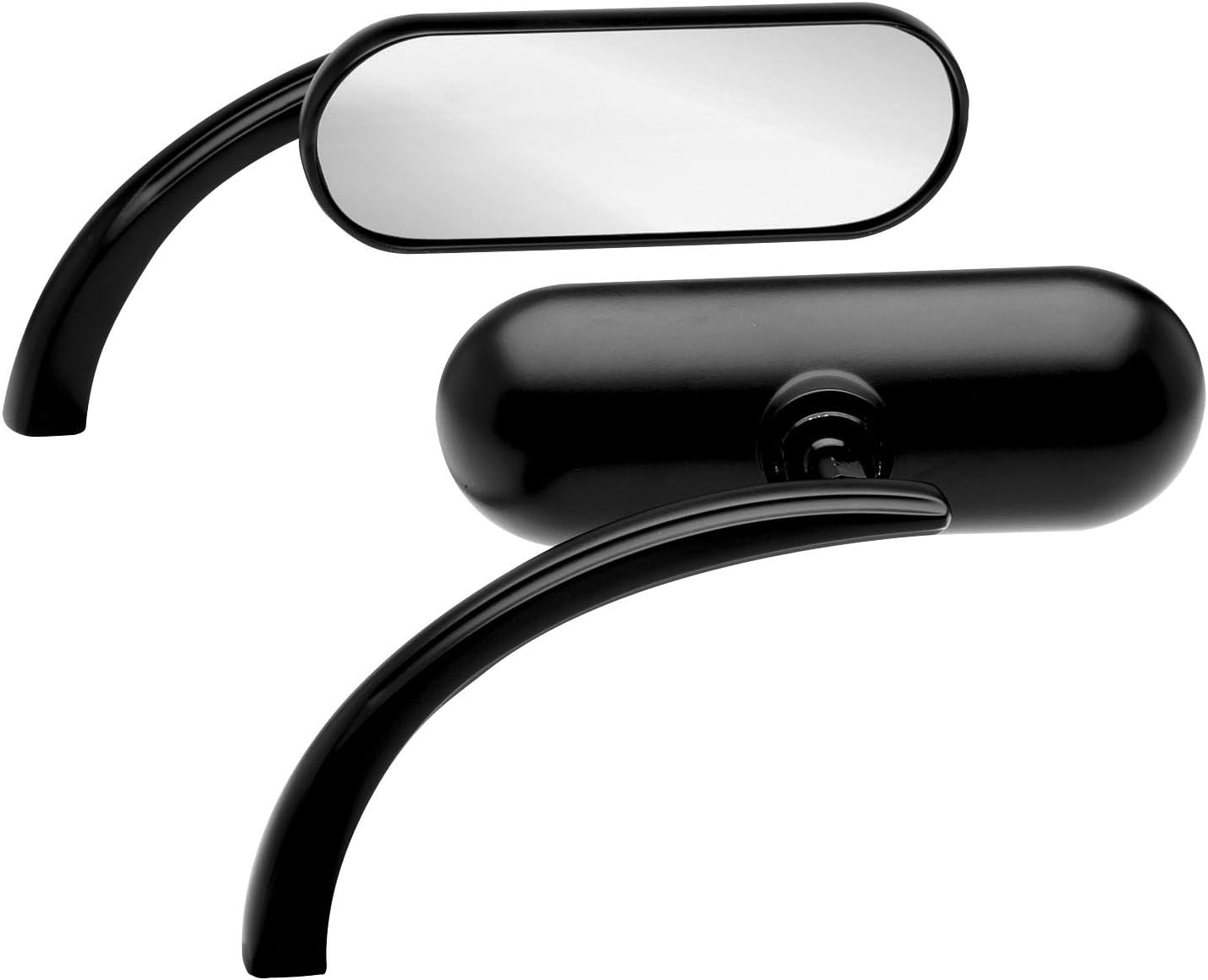 Arlen Ness 13-412 Micro Die-Cast fits Mini™ Oval Mirror - Left - Black