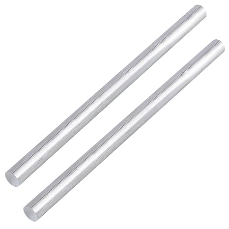 2Pcs Aluminum Round Rod Diameter 3/5Inch(15mm) Long 13Inch(330mm) Solid T6511 Extruded Lathe Stock (3/5x13 Inch, 2)