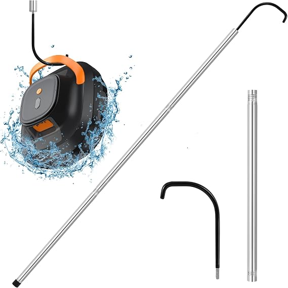 Pool Retrieval Hook for All Robotic Pool Cleaner 68" with Adjustable Aluminum Swimming Pool Pole,Vacuum Pool Hooks for Poles,Pool Skimmer Basket Handle Cover,Above Ground Inground Pool Cleaning Pole