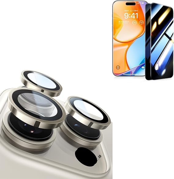 UltraGlass for iPhone 16 Pro Max Privacy (Screen Protector+ Camera Protector) Natural Titanium