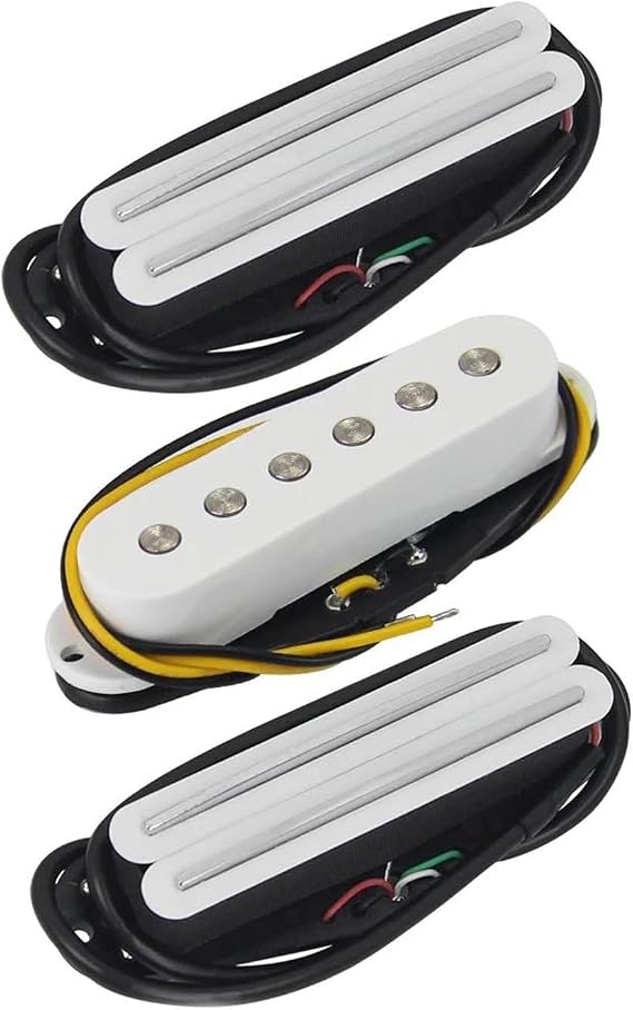 3pcs Single Coil Pickup Ceramic Hot Dual Rails Pickup +Hot Dual Rails Pickup Electric Guitar Pickup Part(White Set)