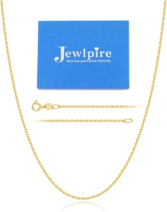 Jewlpire 1MM 925 Sterling Silver Chain Necklace for Women, Cable Chain Sturdy & Shiny & Thin Women's Chain Necklaces 16/18/20/22/24 Inch
