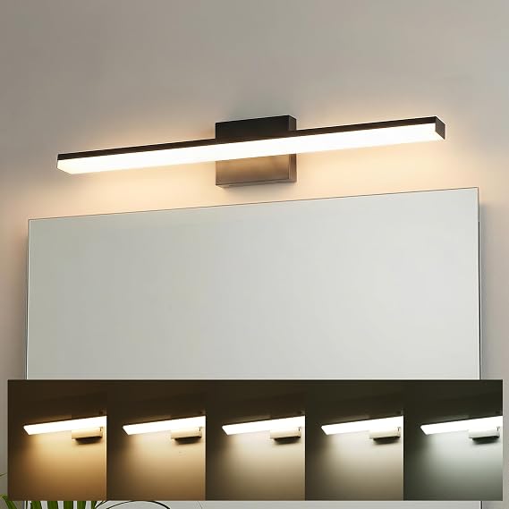 mirrea 32in 5CCT Black LED Vanity Lights for Bathroom Over Mirror