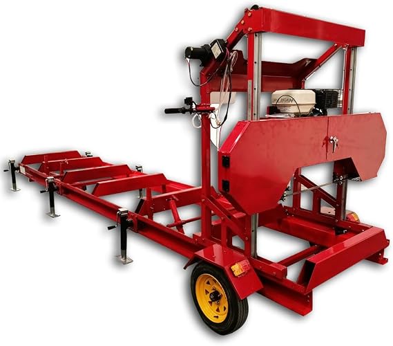 32" Portable Sawmill 420cc Gas Engine, 19.7ft Track & Trailer Kit Max 32" Log, 0% APR Financing, Ideal for Home Milling CA/NJ Ship