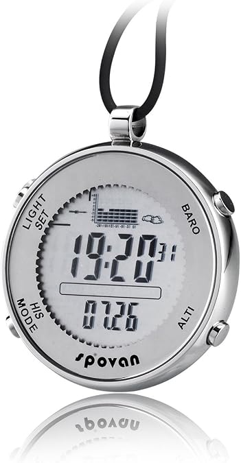 JUSHENG Spovan SPV600 Outdoor Waterproof Digital Fishing Barometer Unisex Pocket Watch Suitable for Climbing Running Fishing Competition and Other Sports