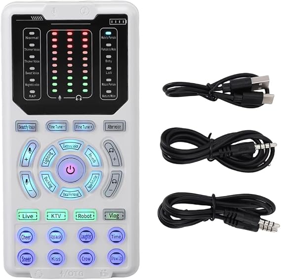 Professional Voice Changer Sound Card 16 Sound Effects, for Gaming, Calls,and Live Streaming Studio Recording
