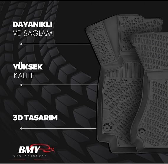 Rizline Gmc/yukon Denali Xl 5 Koltuklu 2021 Sonrası İle Uyumlu 3D Araca Özel Havuzlu Paspas Bmy