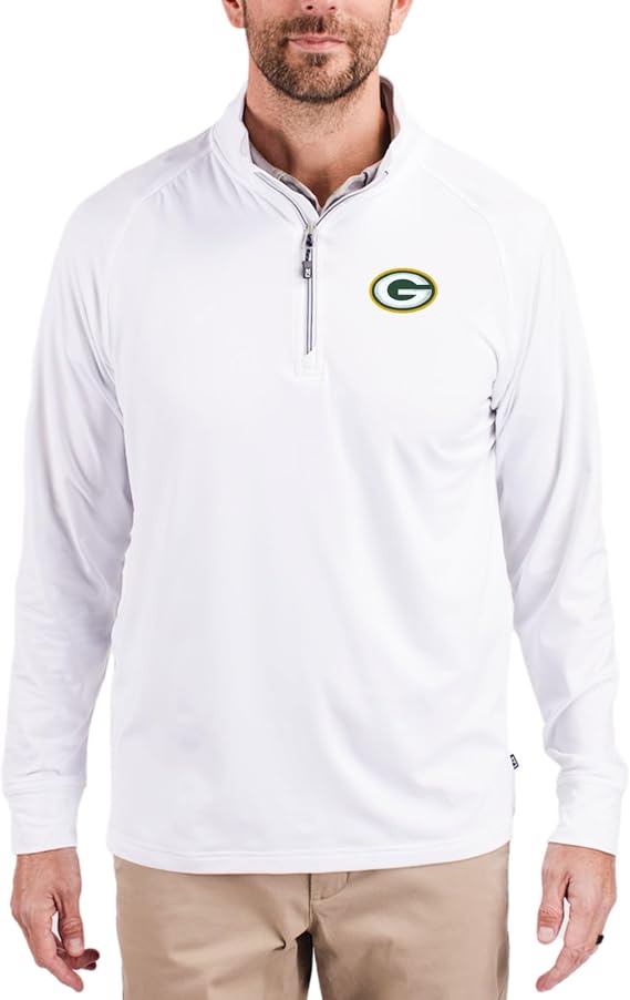 Cutter & Buck Men's NFL Adapt Eco Knit Quarter-Zip Pullover Jacket