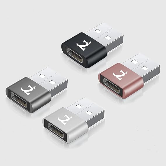 ZAMZAM USB-C 3.0 to USB [4Pack] Male Quick 25W Adapter Compatible with ZTE Nubia RedMagic 10SPro Fast Charging, Sync Devices Keyboard, Mouse, gamepads, Drives, Cards