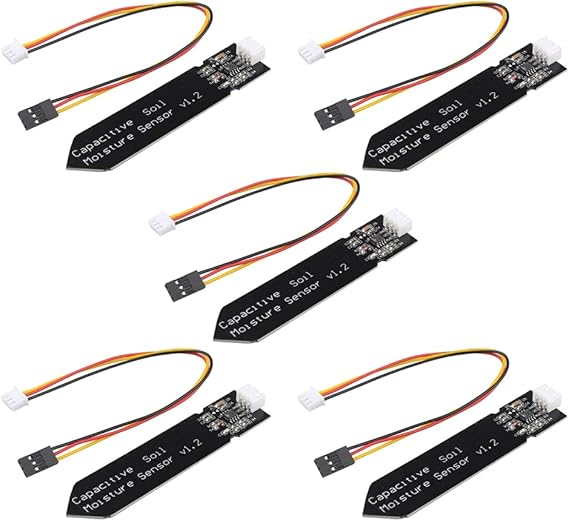 5PCS Capacitive Analog Soil Moisture Sensor Module 3.3~5.5V Corrosion Resistant Humidity Detection Sensors DIY Electronic for Arduino & Raspberry Pi