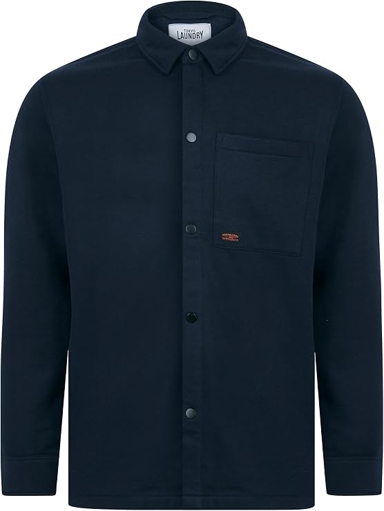 Tokyo Laundry Men's Thick Brushback Fleece Button Down Overshirt