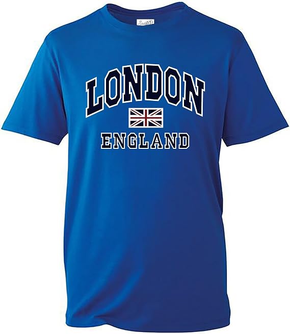 Daily Apparel London England Union Jack Souvenir Quality Printed T-Shirt | 100% Cotton Tee for UK Men/Women/Kids | Unisex London Souvenir T-Shirt with Iconic Union Jack Design