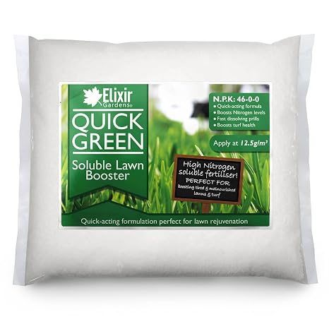 Elixir Gardens Urea 46-0-0 QuickGreen soluble Lawn booster | 1kg 2kg 3kg 4kg 5kg 10kg 15kg 20kg 25kg | High Nitrogen Grass Fertiliser Feed | Supplied in a Bag or Tub | 5kg Bag