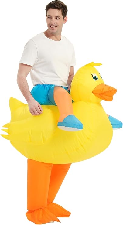 Inflatable Yellow Duck Costume Halloween Animal Party Fancy Dress