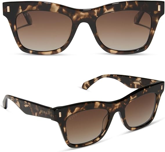 DIFF Bradley Designer Rectangular Sunglasses for Women and Men | Fashionable & Trendy Style | 100% UV Protection